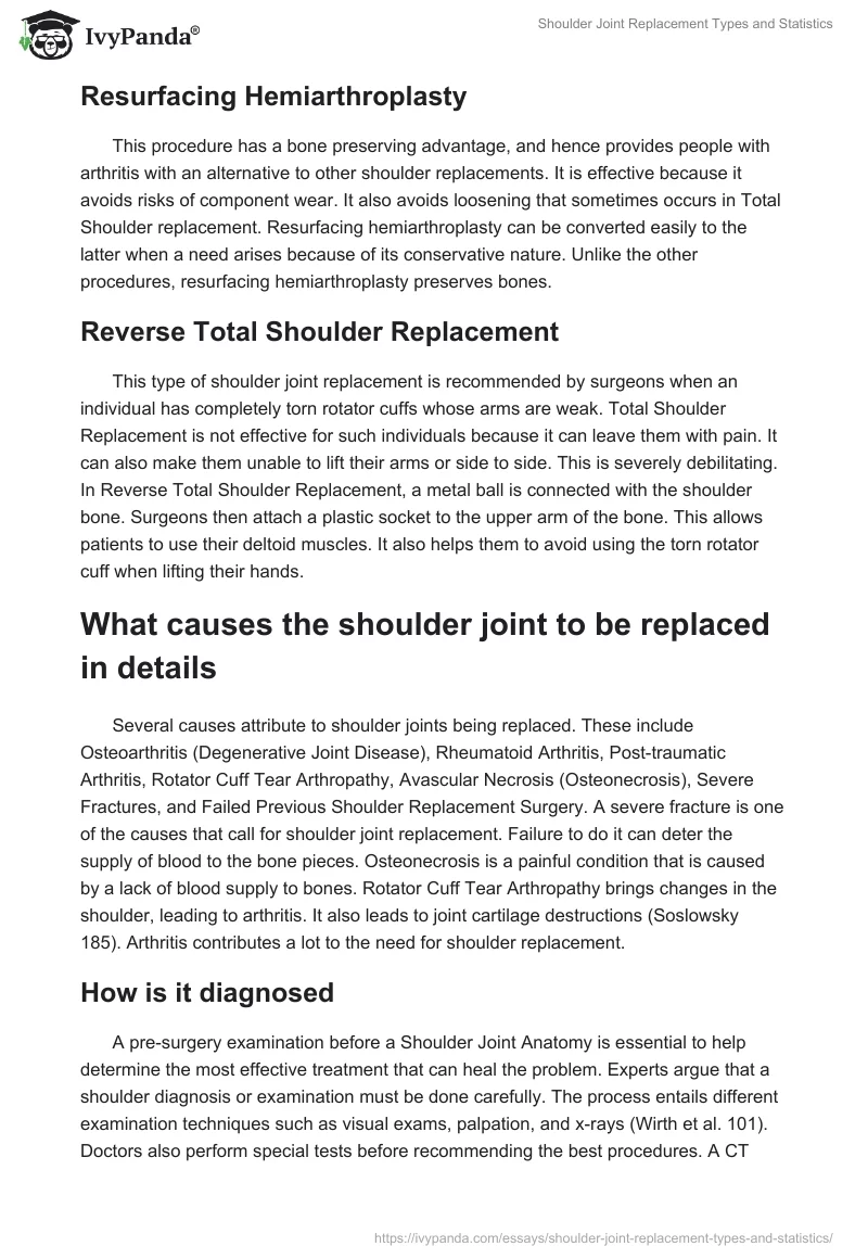 Shoulder Joint Replacement Types and Statistics. Page 3