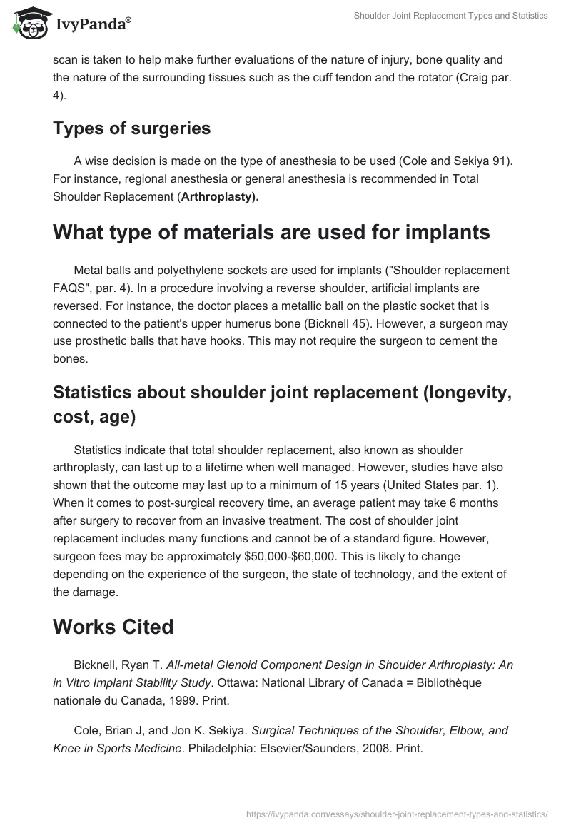 Shoulder Joint Replacement Types and Statistics. Page 4