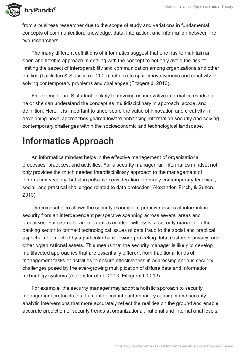 Informatics as an Approach and a Theory. Page 2