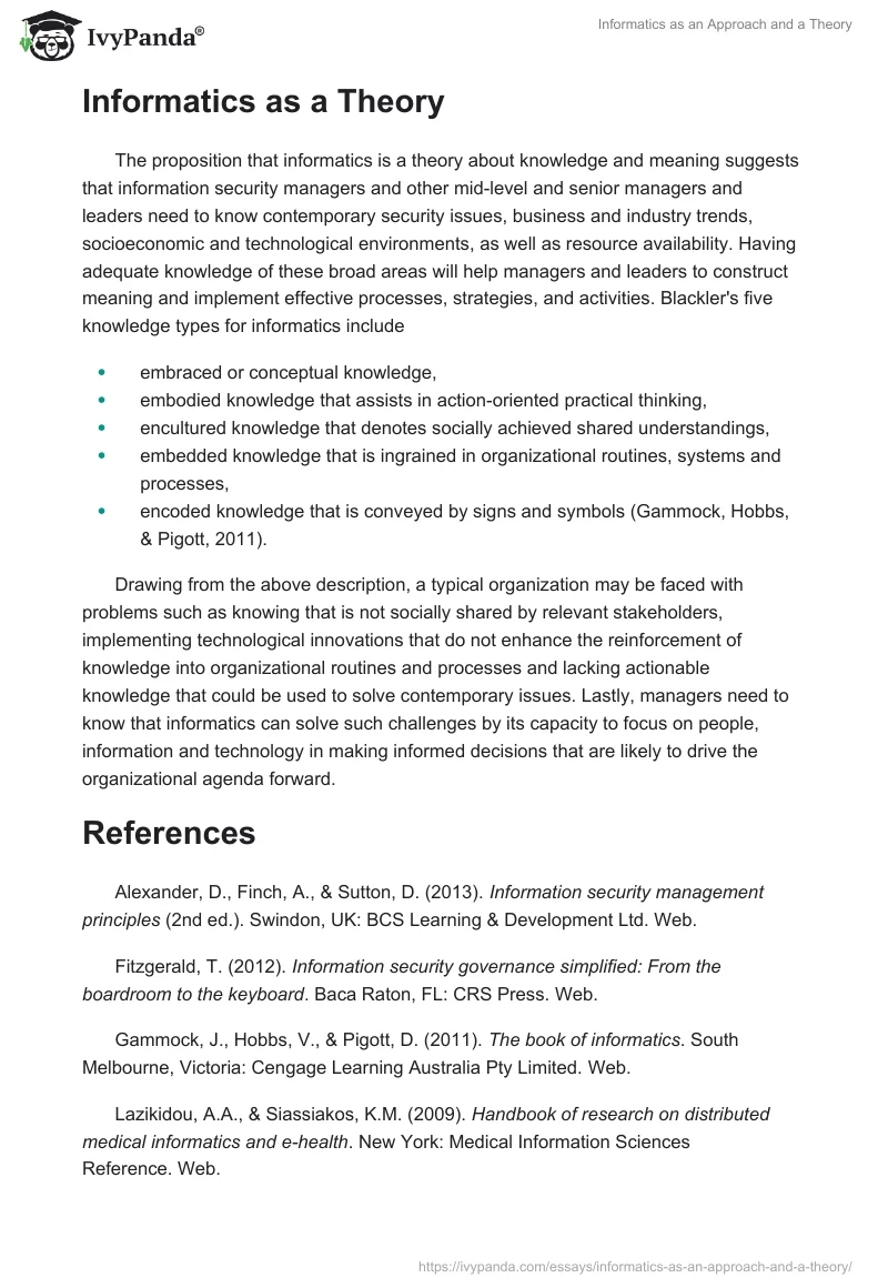 Informatics as an Approach and a Theory. Page 3