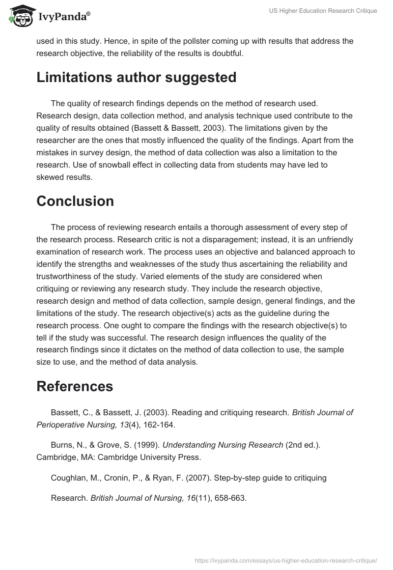 US Higher Education Research Critique. Page 5