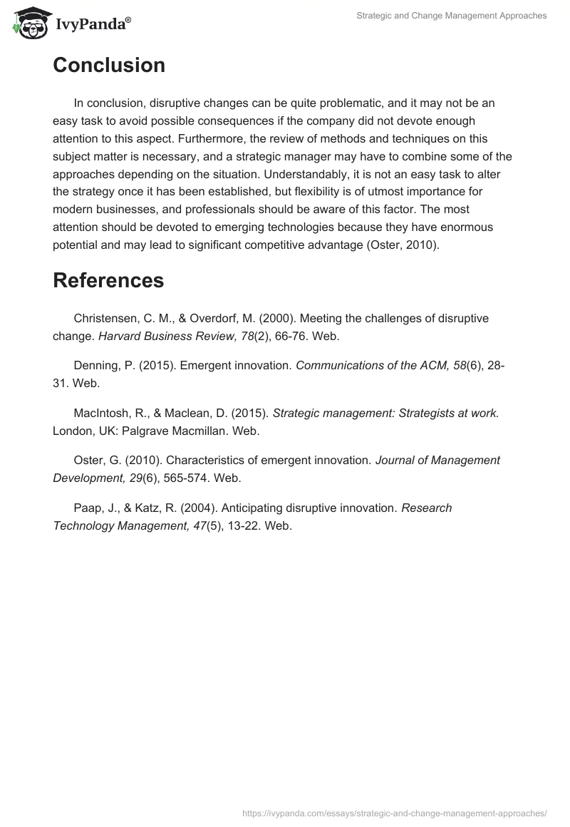 Strategic and Change Management Approaches. Page 4