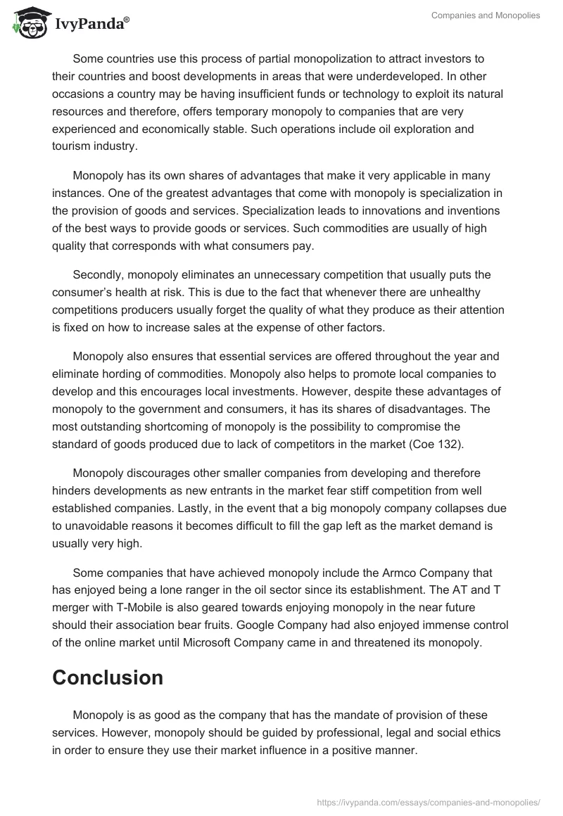Companies and Monopolies. Page 3