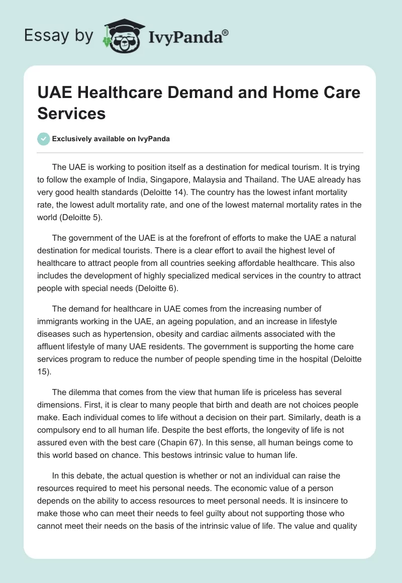 UAE Healthcare Demand and Home Care Services. Page 1
