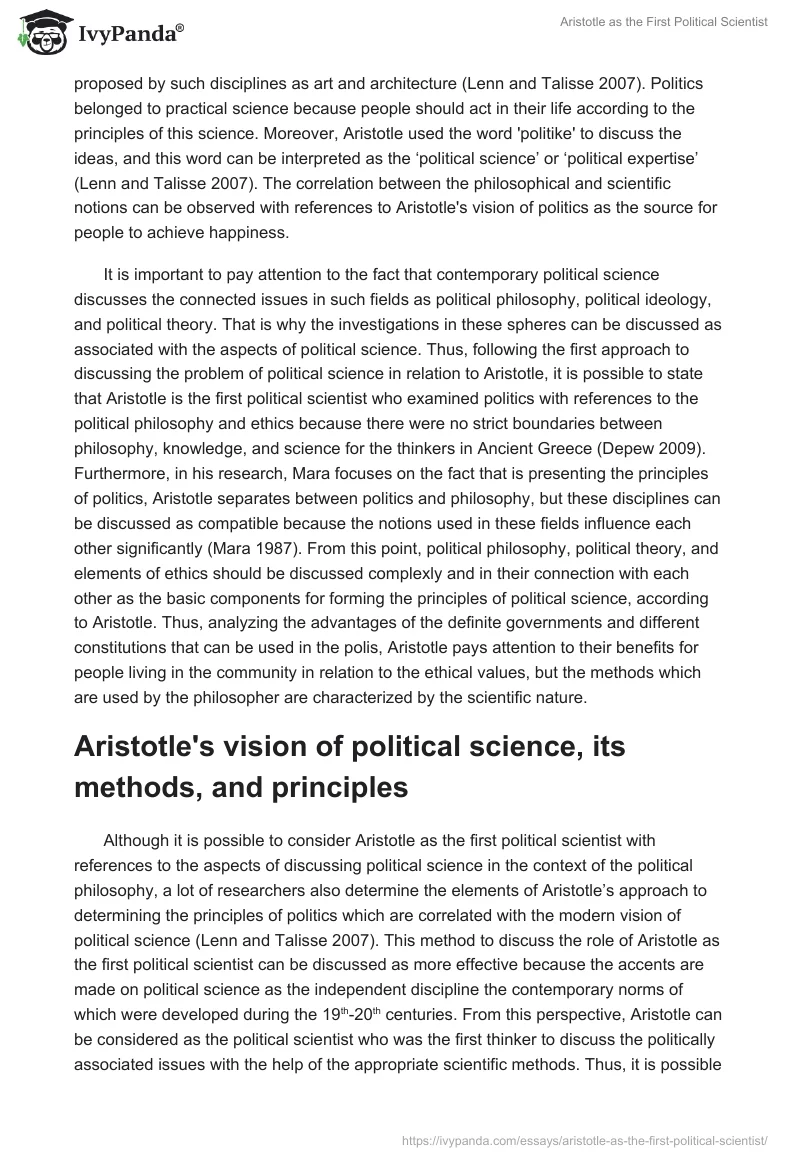 Aristotle as the First Political Scientist. Page 2