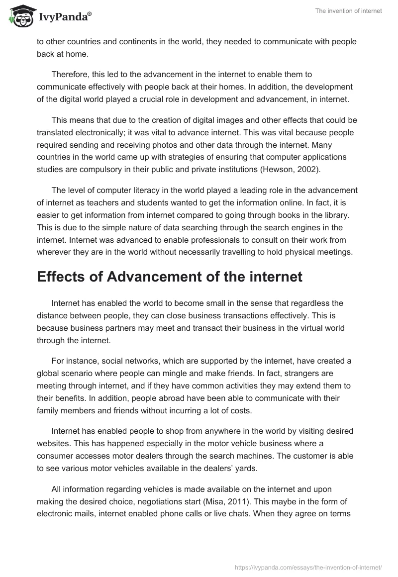 The Invention of Internet. Page 2