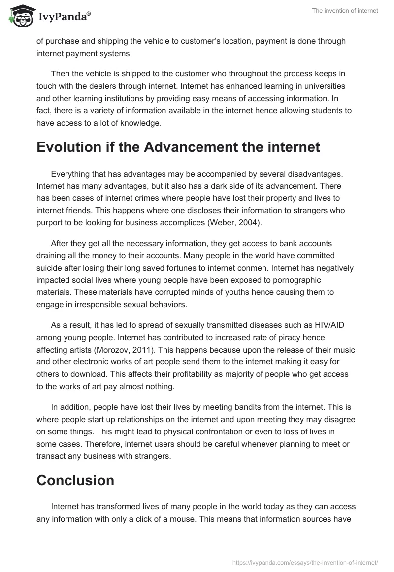 The Invention of Internet. Page 3
