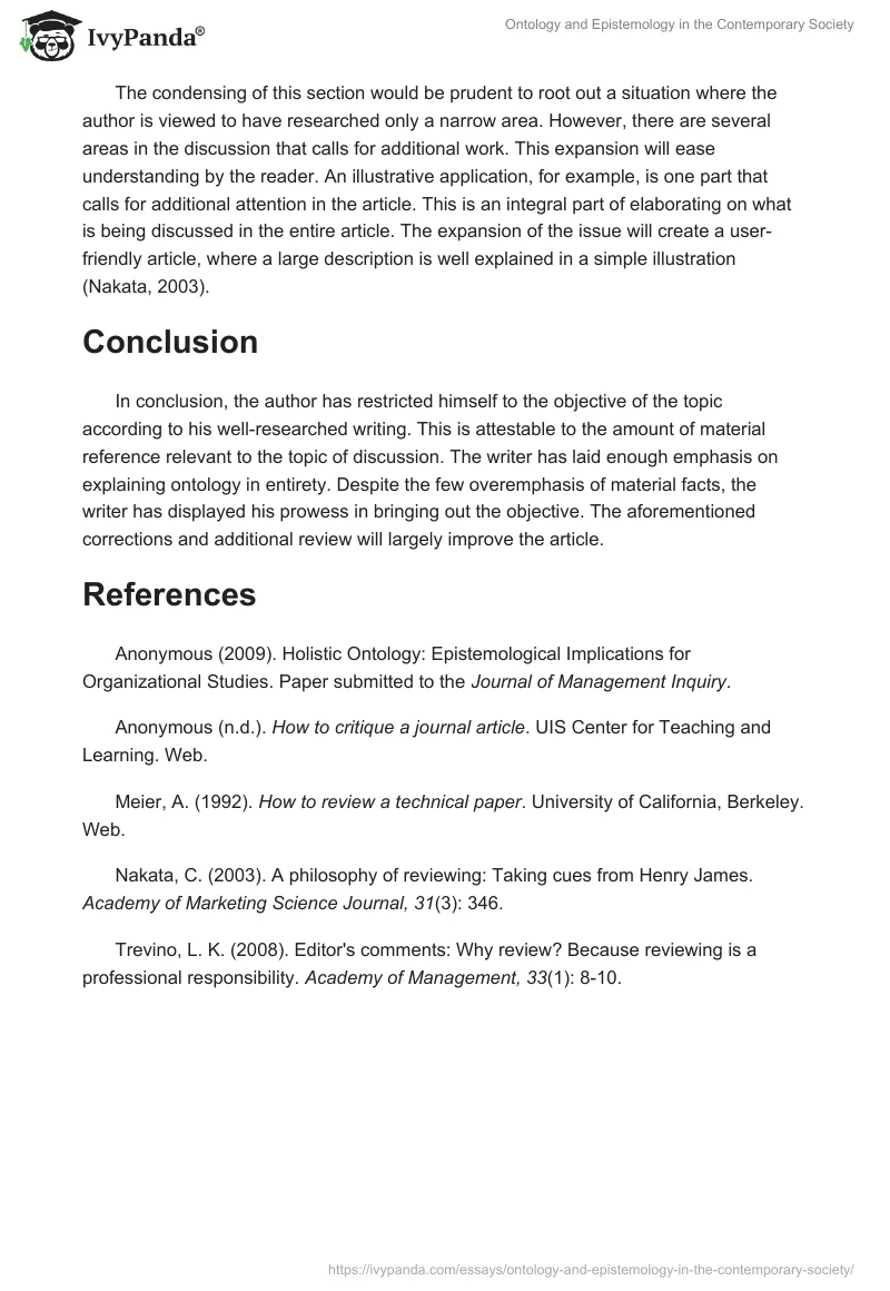 Ontology and Epistemology in the Contemporary Society. Page 4