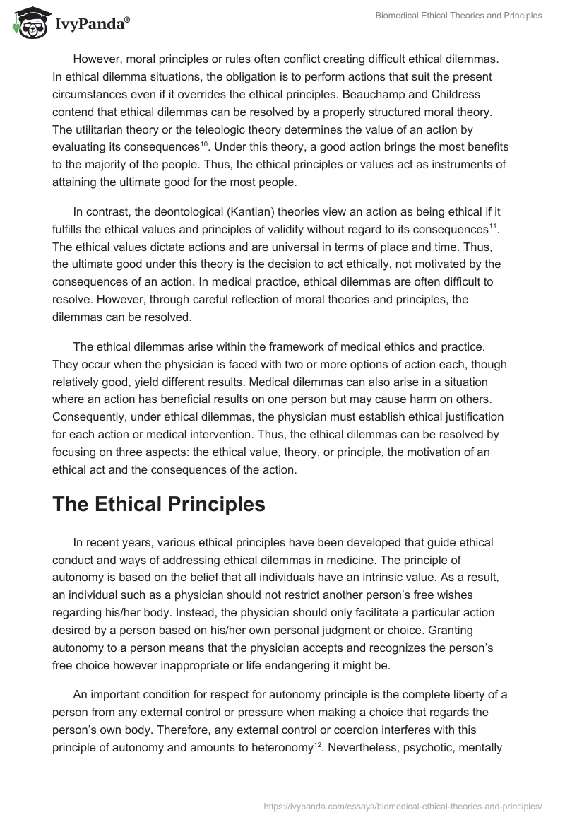 Biomedical Ethical Theories and Principles. Page 3