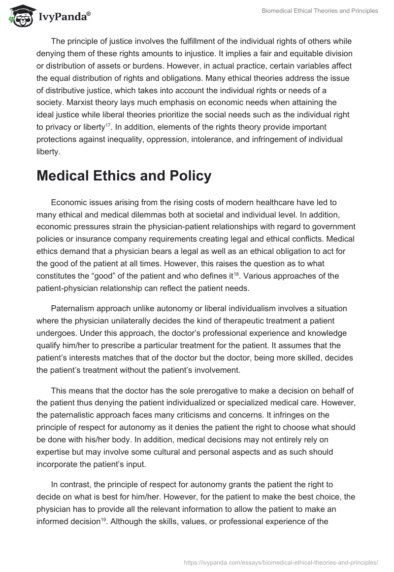 Biomedical Ethical Theories and Principles. Page 5