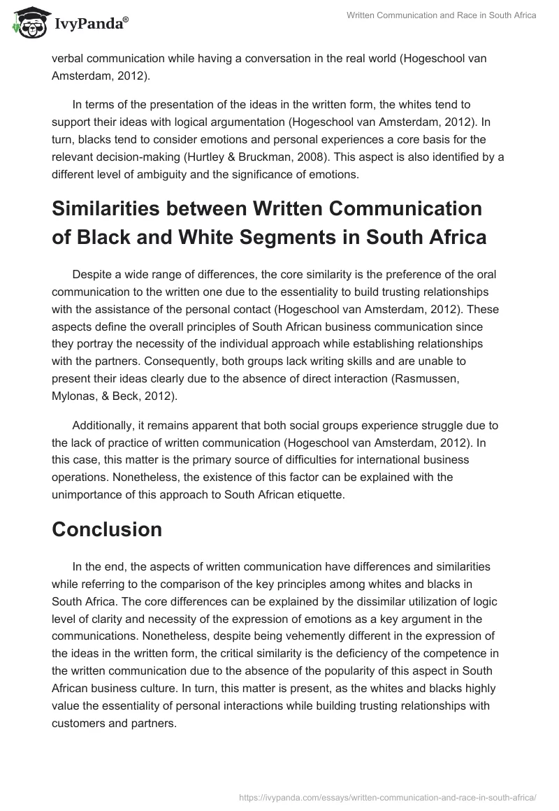 Written Communication and Race in South Africa. Page 2