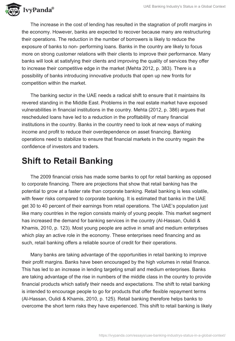 UAE Banking Industry's Status in a Global Context. Page 4