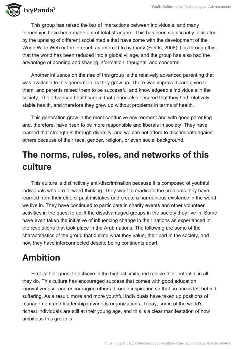 Youth Culture After Technological Advancement. Page 2