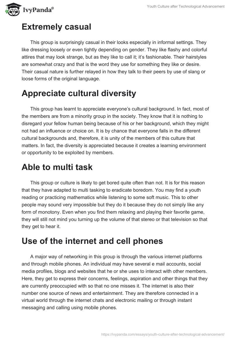 Youth Culture After Technological Advancement. Page 4