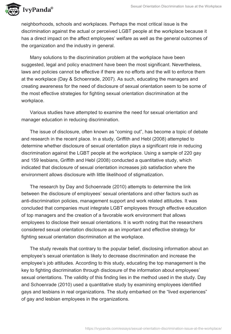 Sexual Orientation Discrimination Issue at the Workplace. Page 4