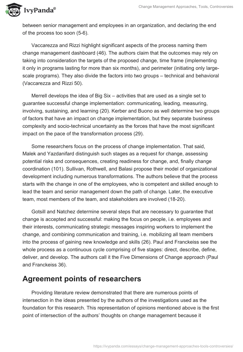 Change Management Approaches, Tools, Controversies. Page 4