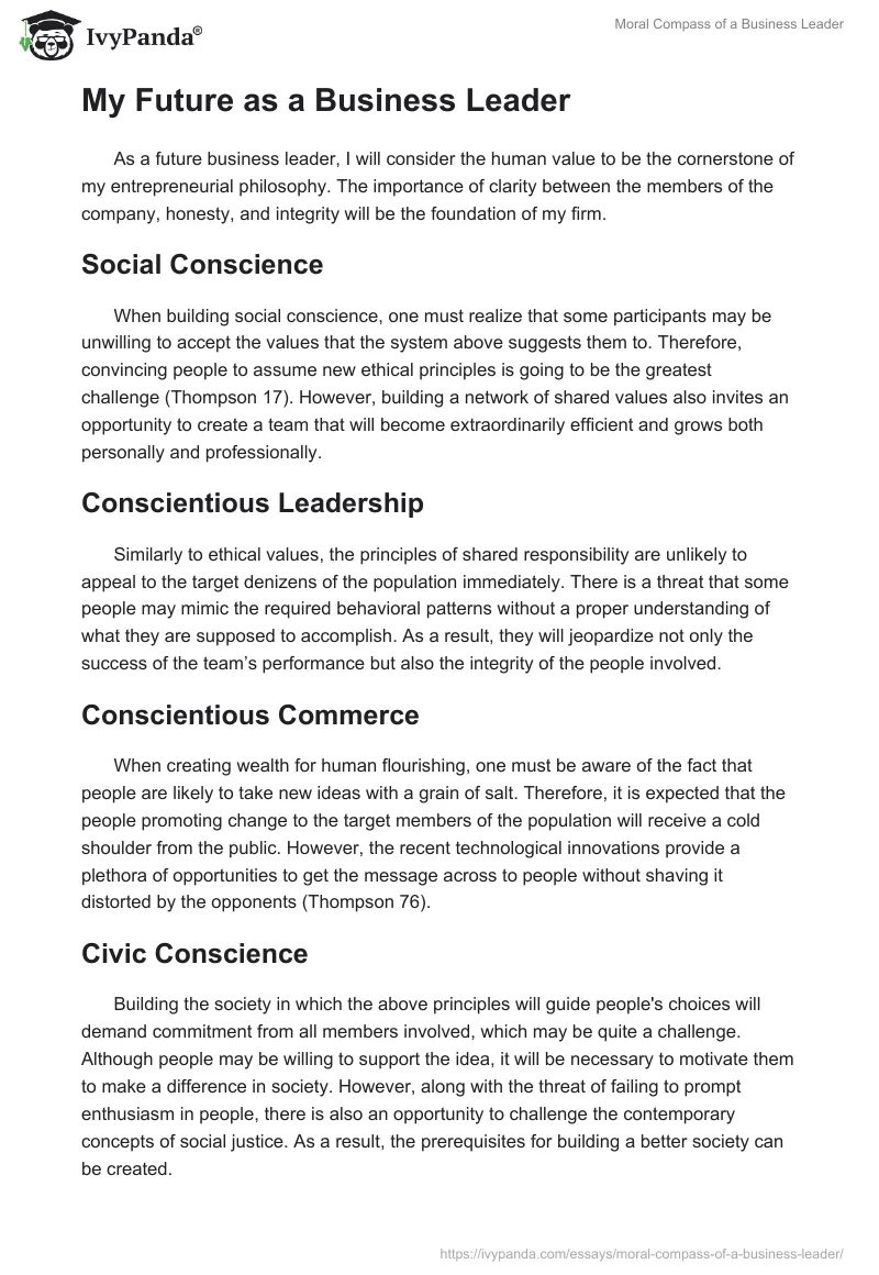 Moral Compass of a Business Leader. Page 3