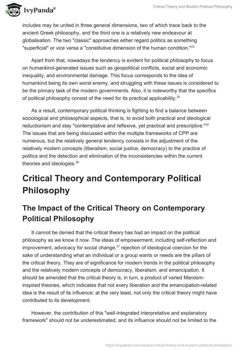 Critical Theory and Modern Political Philosophy. Page 3