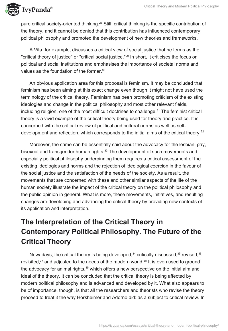 Critical Theory and Modern Political Philosophy. Page 4