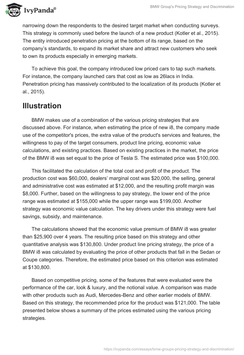 BMW Group's Pricing Strategy and Discrimination. Page 3
