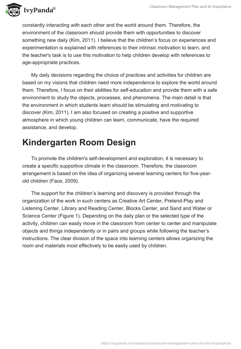 Classroom Management Plan and Its Importance. Page 2