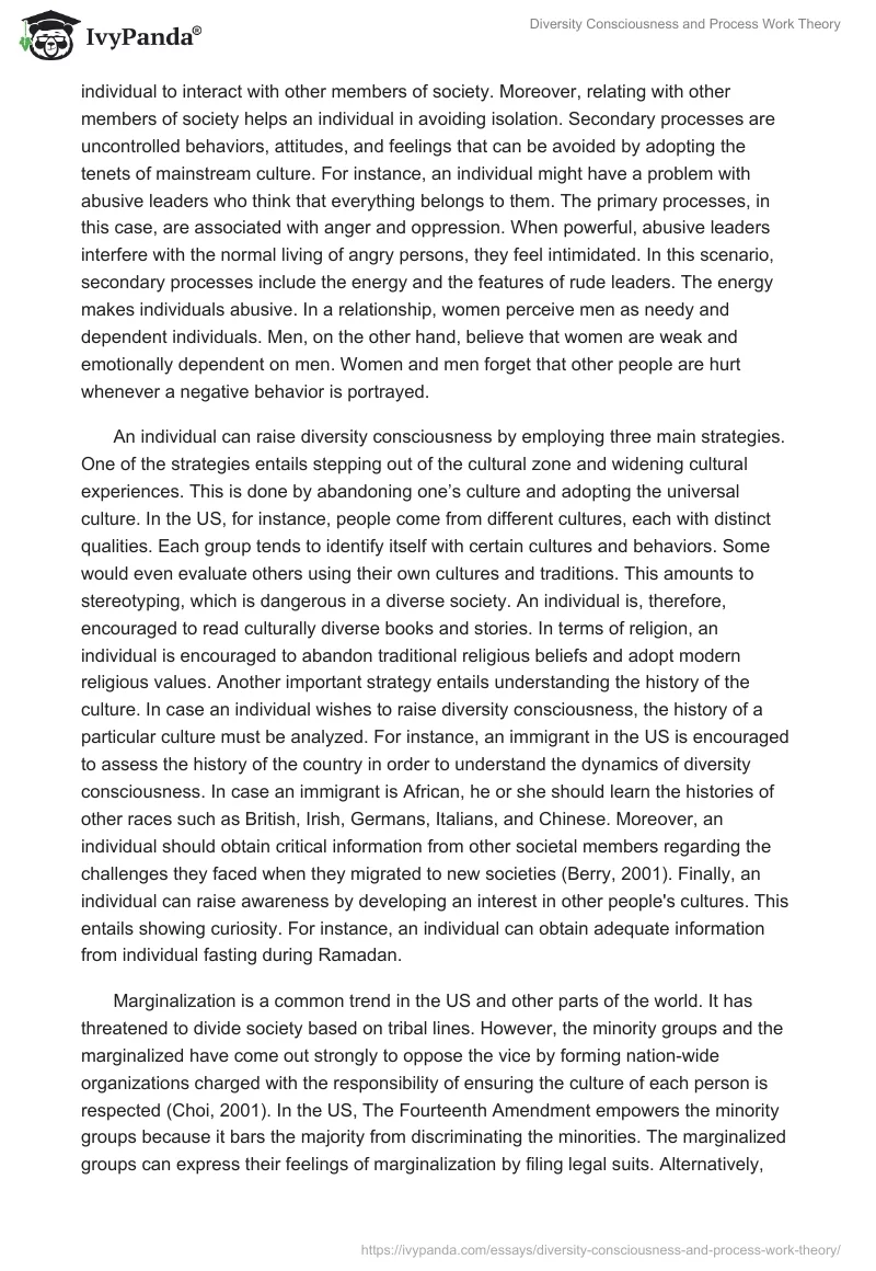 Diversity Consciousness and Process Work Theory. Page 2