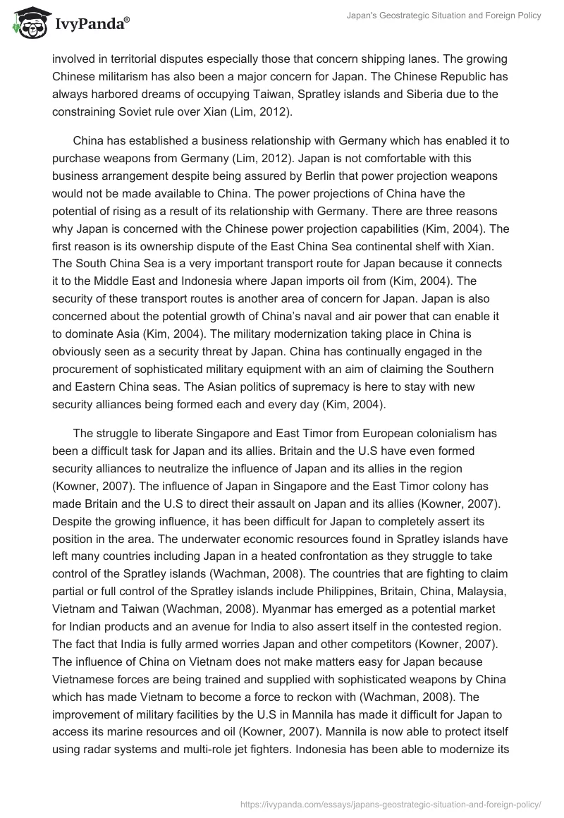 Japan's Geostrategic Situation and Foreign Policy. Page 3