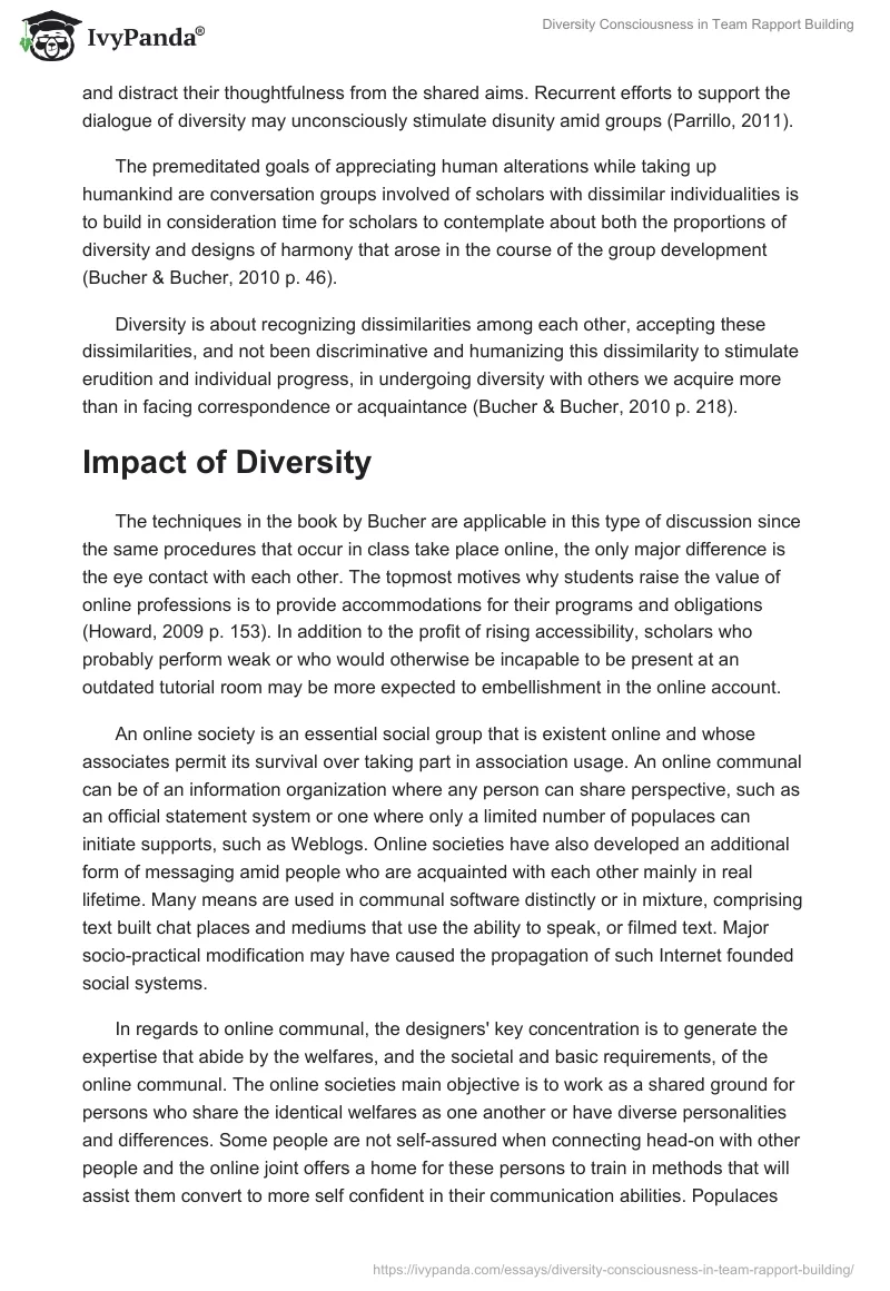 Diversity Consciousness in Team Rapport Building. Page 2