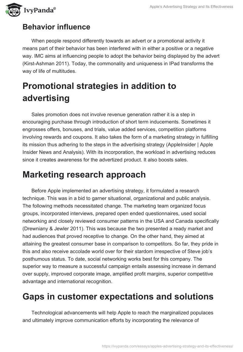 Apple’s Advertising Strategy and Its Effectiveness. Page 3