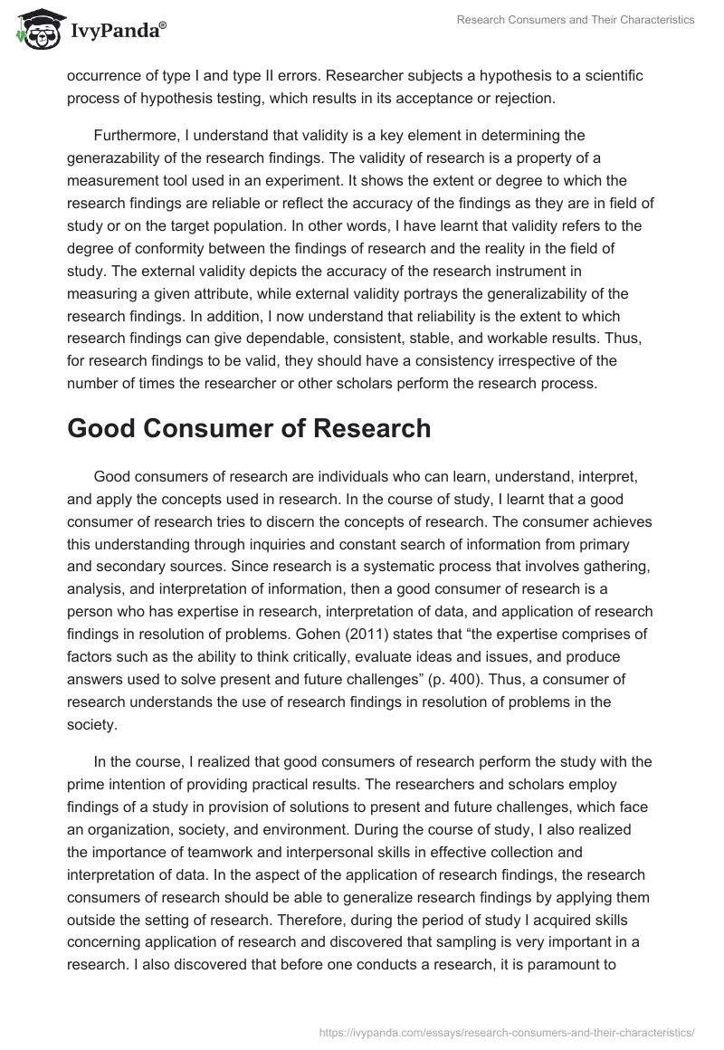 Research Consumers and Their Characteristics. Page 2