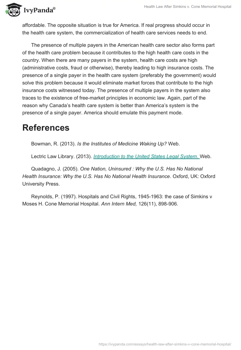 Health Law After Simkins vs. Cone Memorial Hospital. Page 4