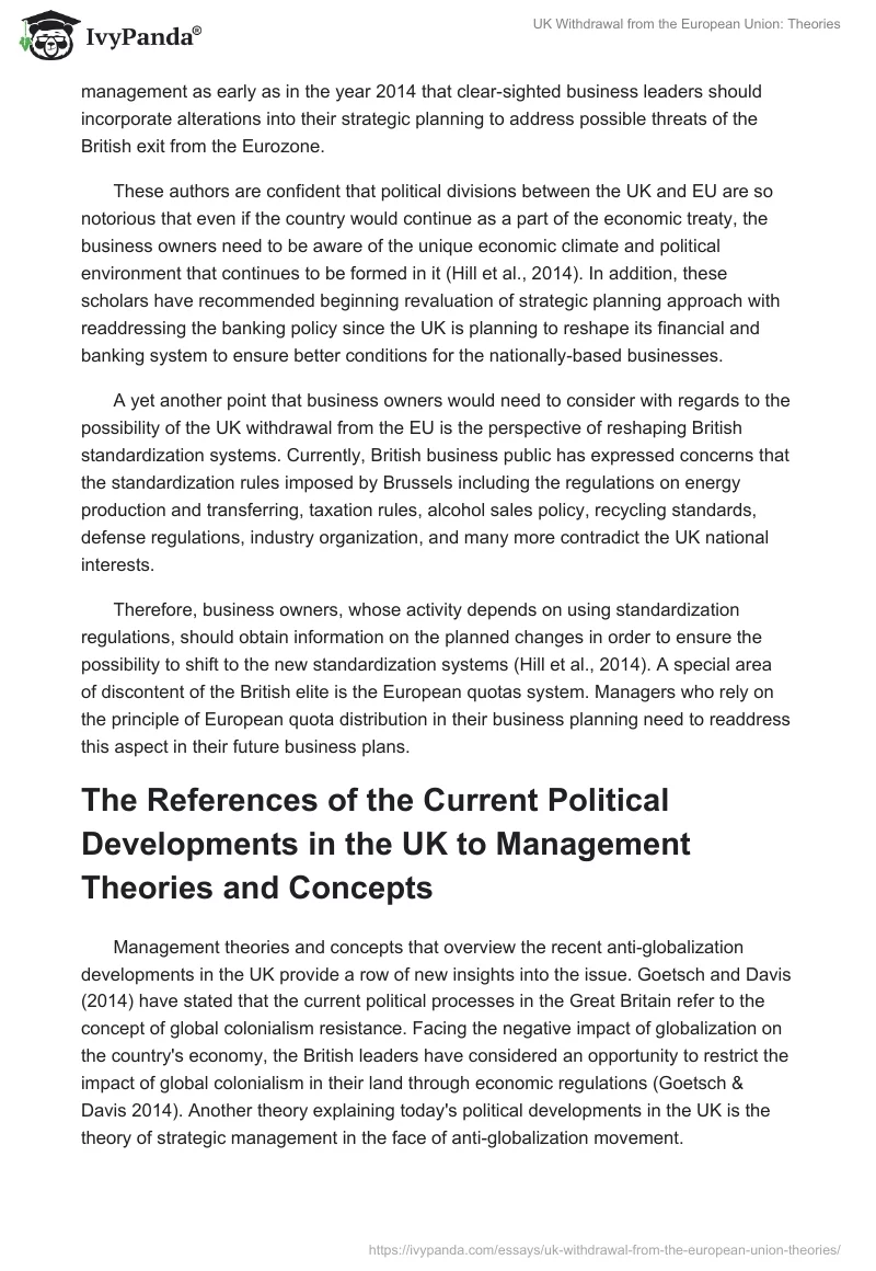 UK Withdrawal from the European Union: Theories. Page 4