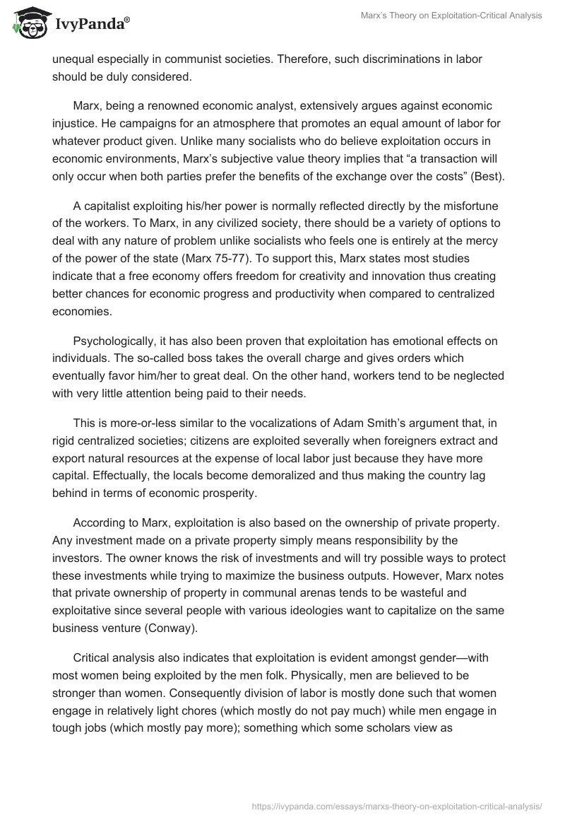 Marx’s Theory on Exploitation-Critical Analysis. Page 2