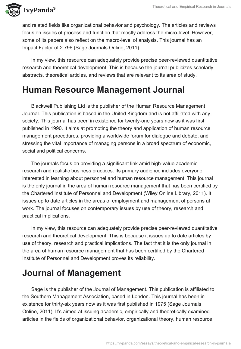 Theoretical and Empirical Research in Journals. Page 3