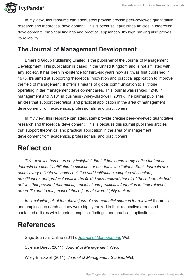 Theoretical and Empirical Research in Journals. Page 5