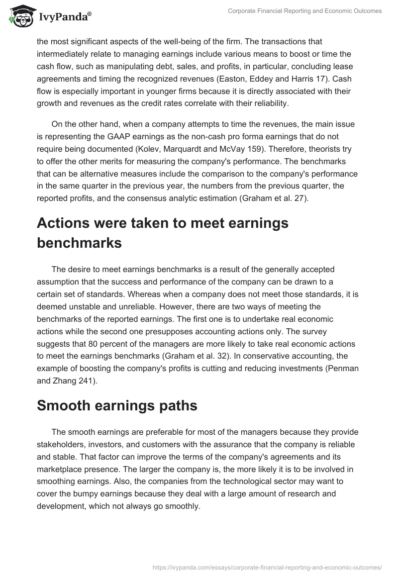 Corporate Financial Reporting and Economic Outcomes. Page 2