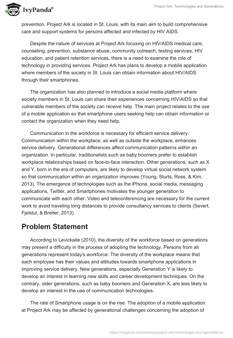 Project Ark: Technologies and Generations. Page 2