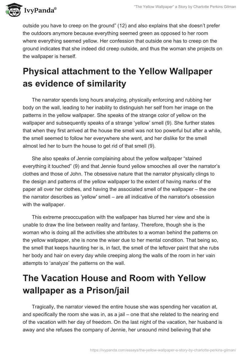 “The Yellow Wallpaper” a Story by Charlotte Perkins Gilman. Page 3