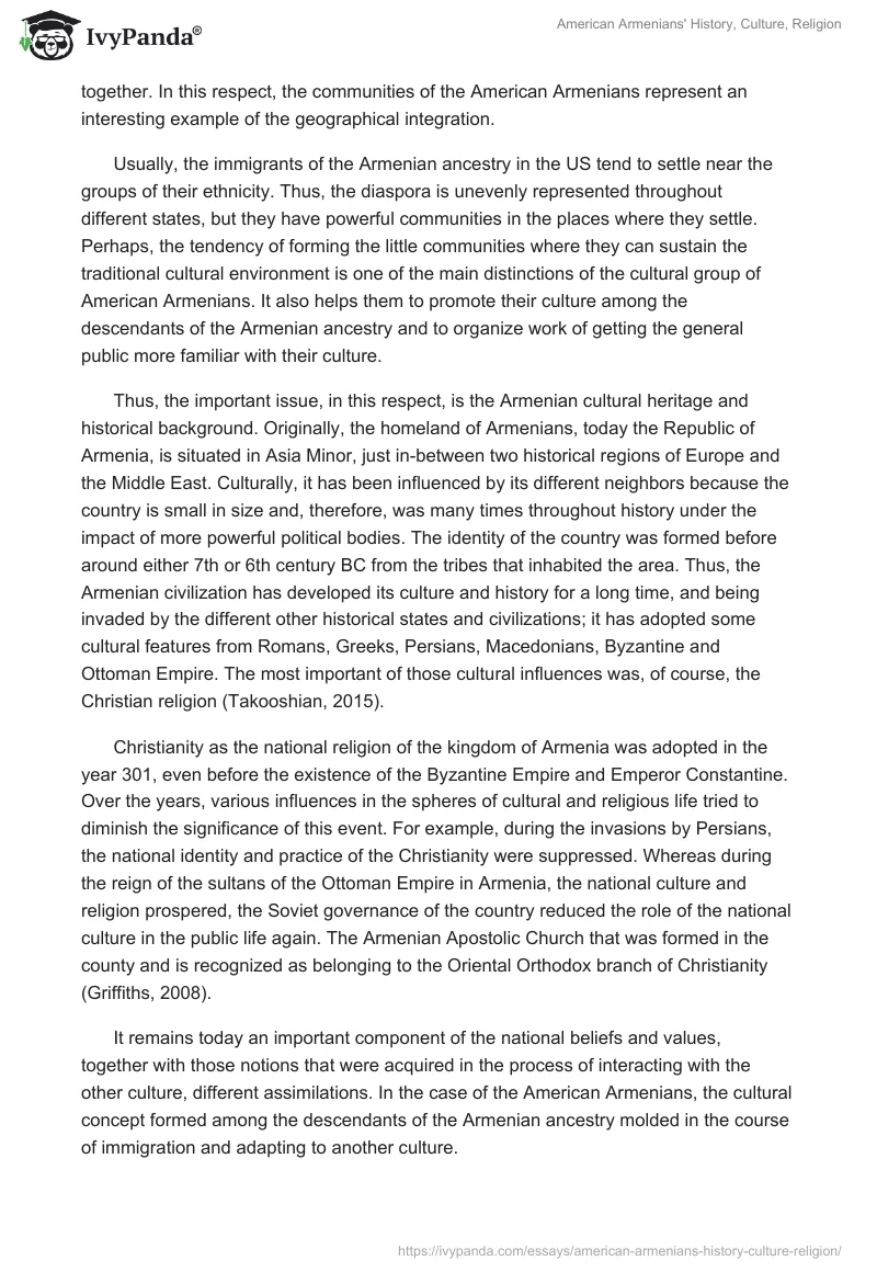 American Armenians' History, Culture, Religion. Page 2