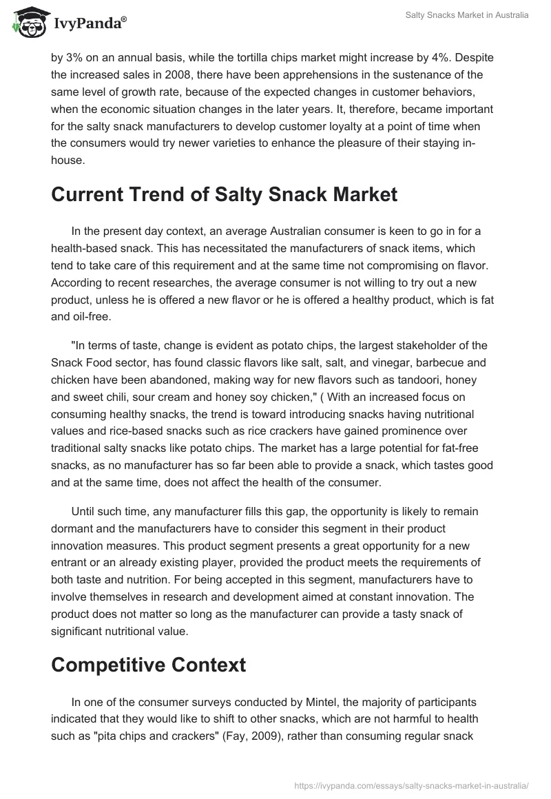 Salty Snacks Market in Australia. Page 3