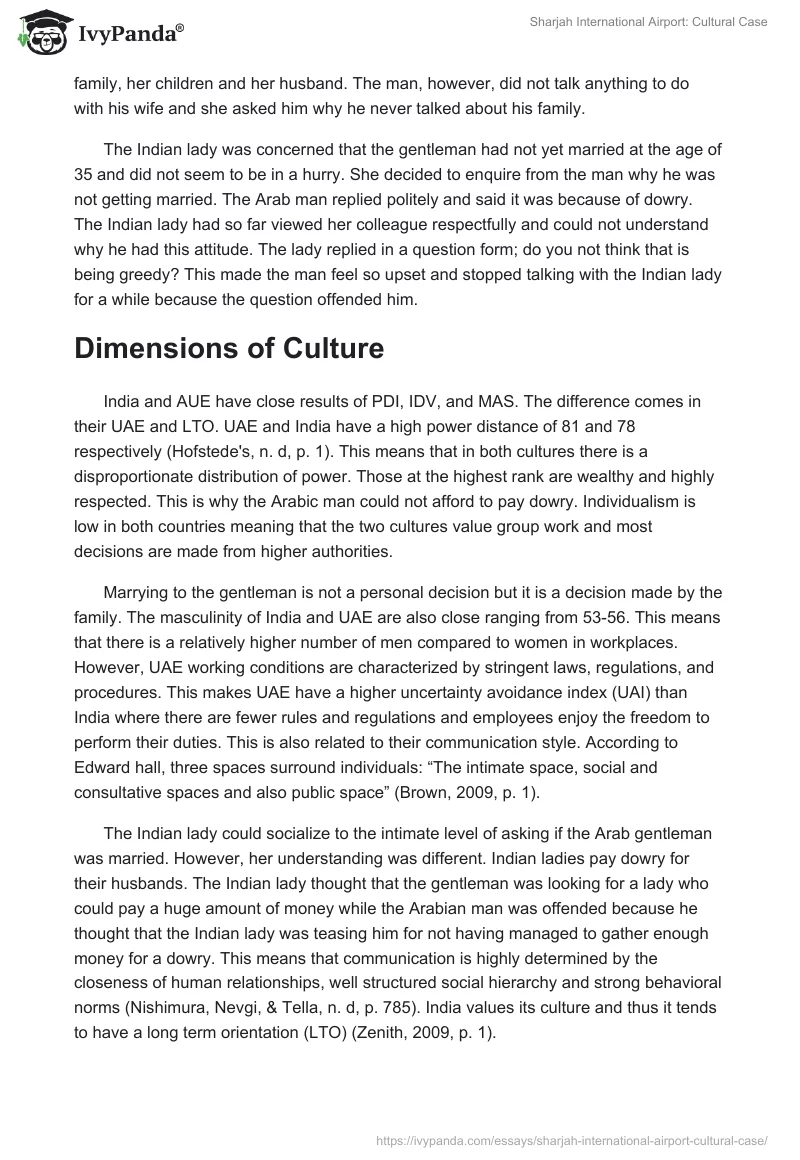 Sharjah International Airport: Cultural Case. Page 2