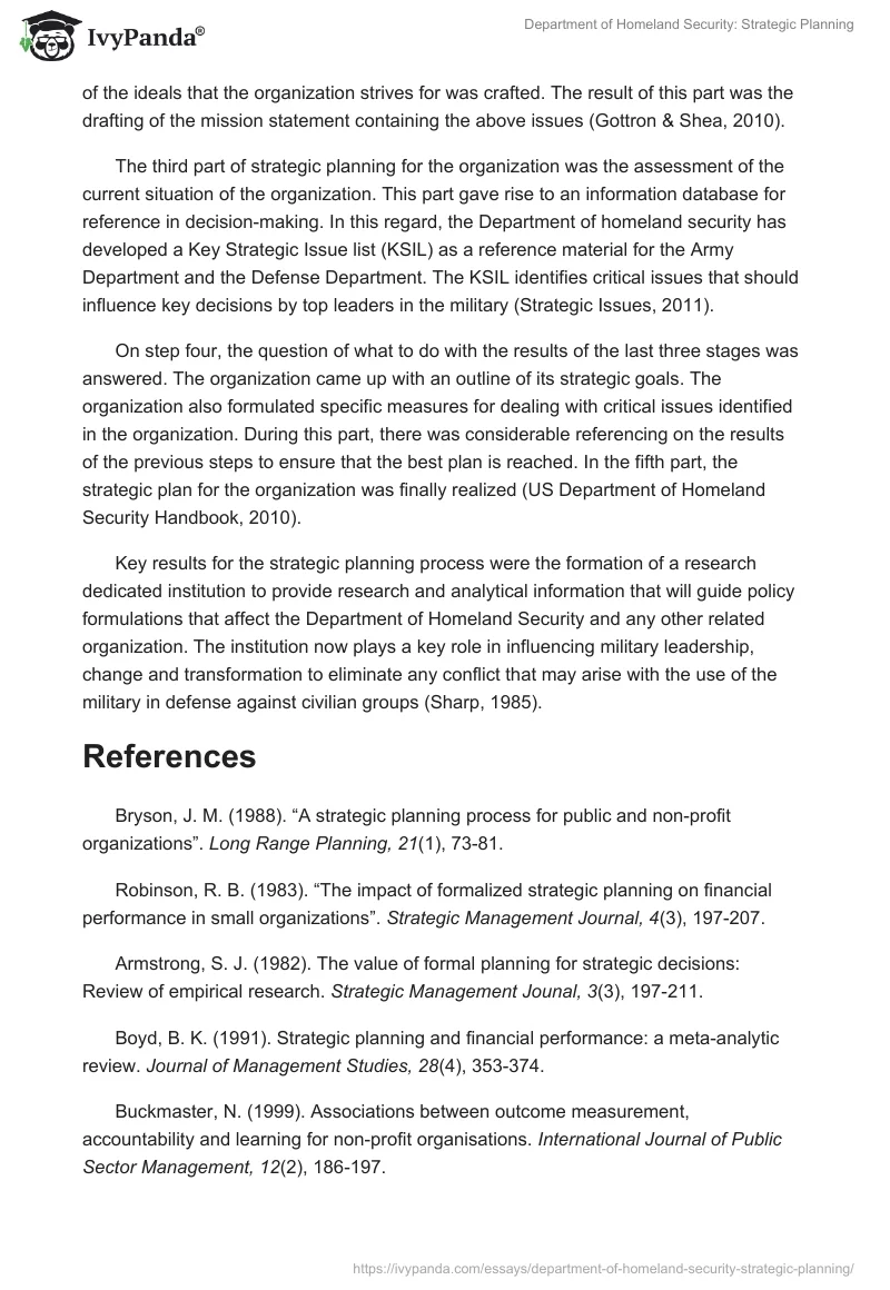 Department of Homeland Security: Strategic Planning. Page 3