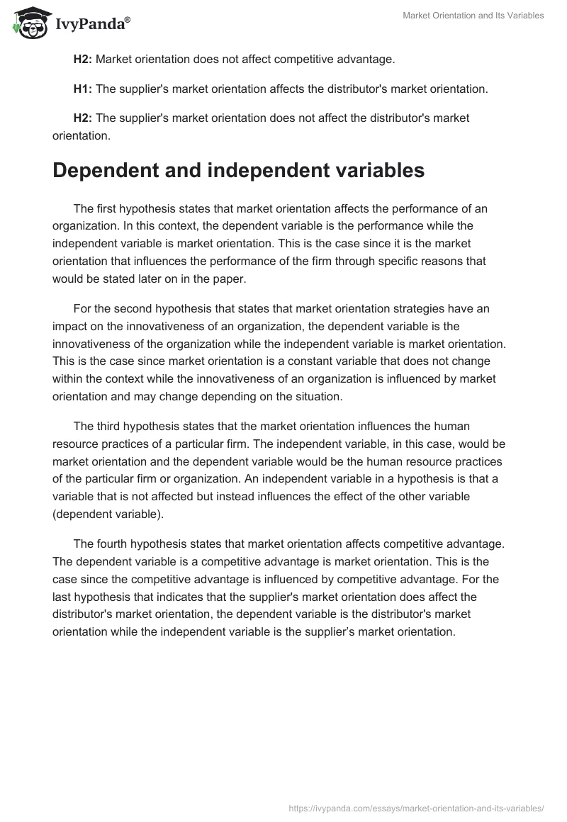 Market Orientation and Its Variables. Page 2