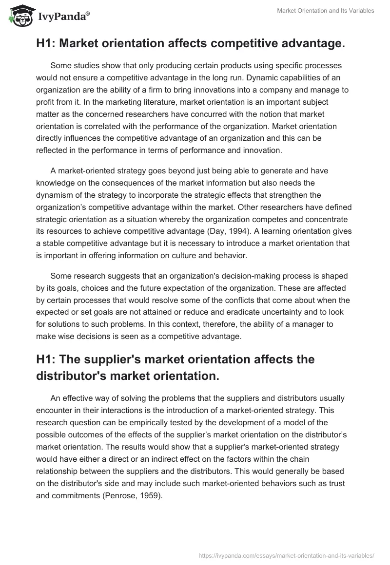 Market Orientation and Its Variables. Page 5