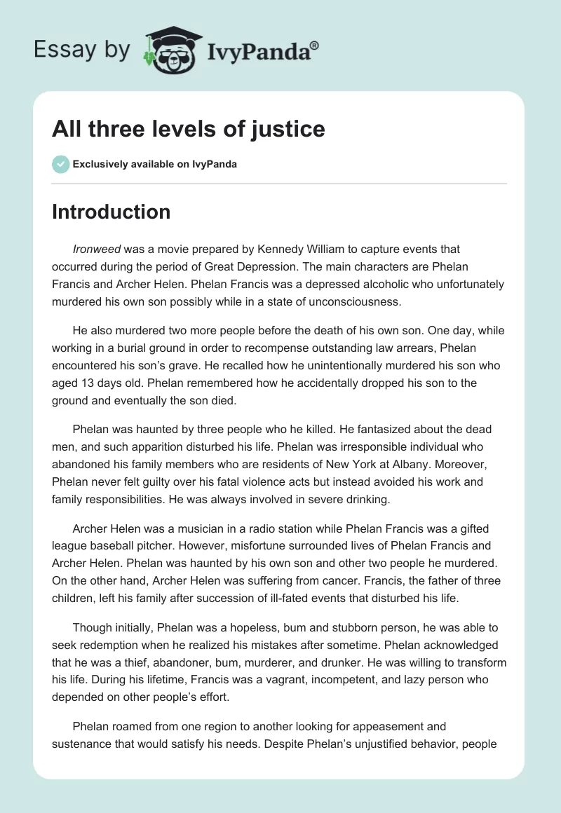All three levels of justice. Page 1