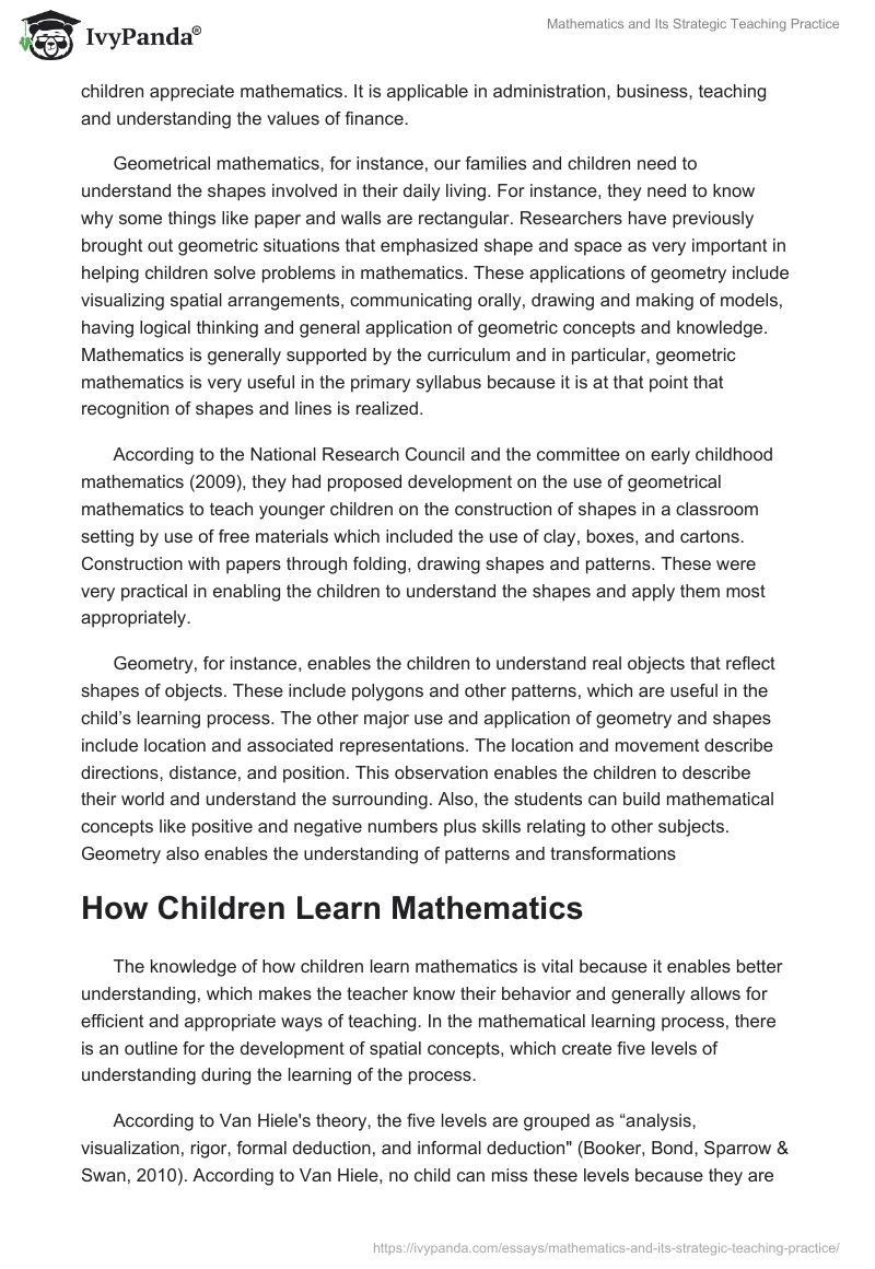 Mathematics and Its Strategic Teaching Practice. Page 2
