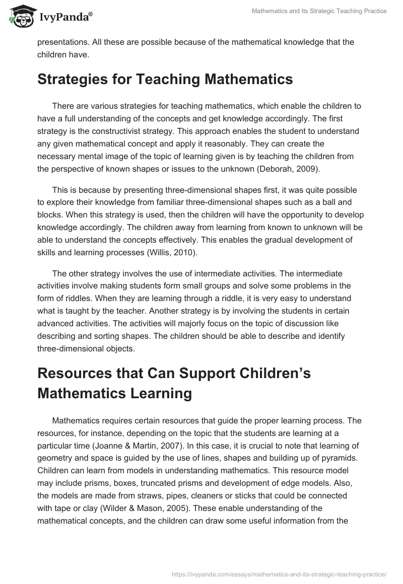 Mathematics and Its Strategic Teaching Practice. Page 4