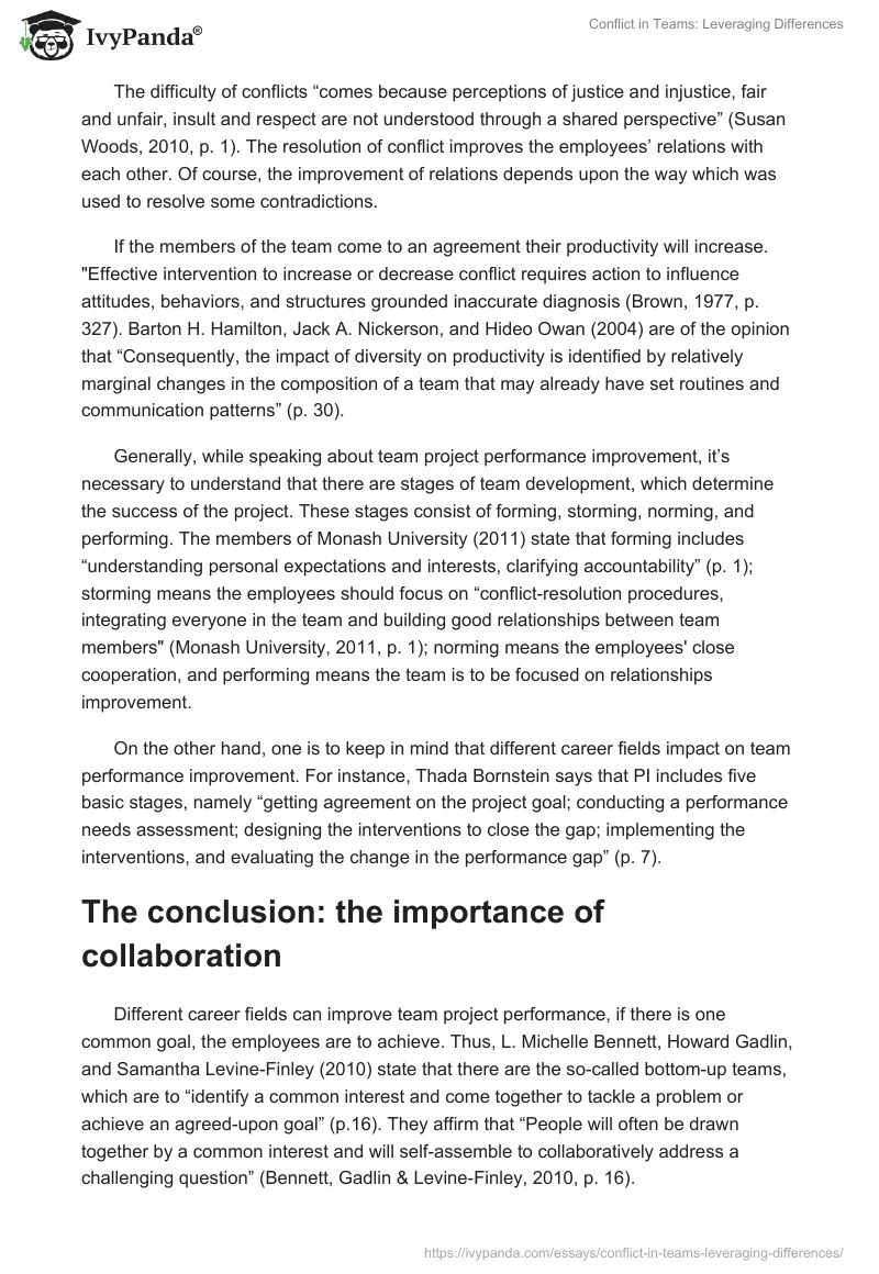 Conflict in Teams: Leveraging Differences. Page 2