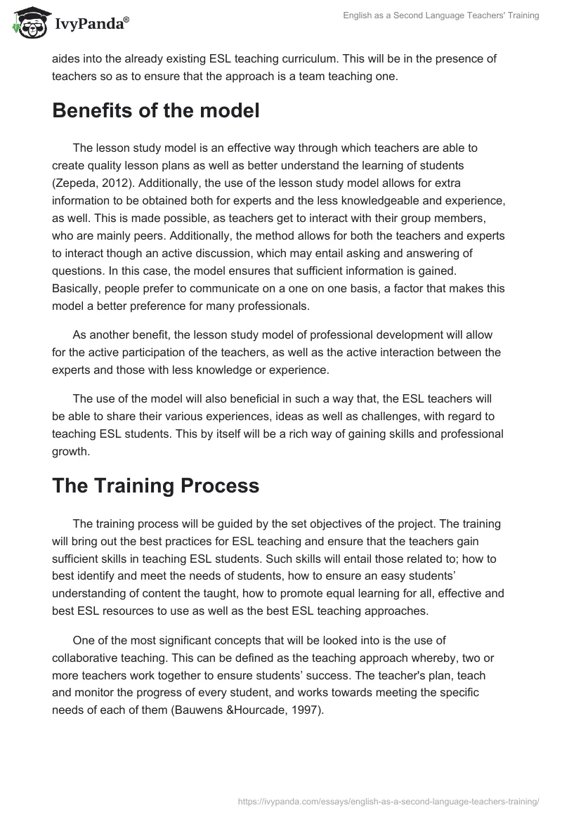English as a Second Language Teachers' Training. Page 4