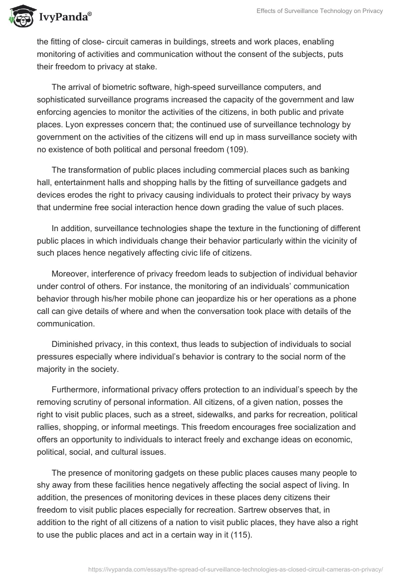 Effects of Surveillance Technology on Privacy. Page 2